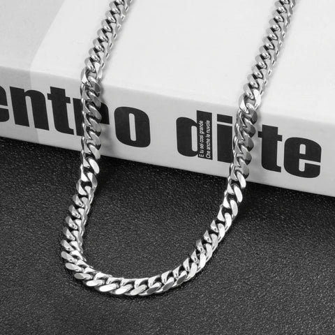Miami Cuban Stainless Steel Waterproof Chain Necklace For Boys WITH GIFT BOX AND WARRANTY