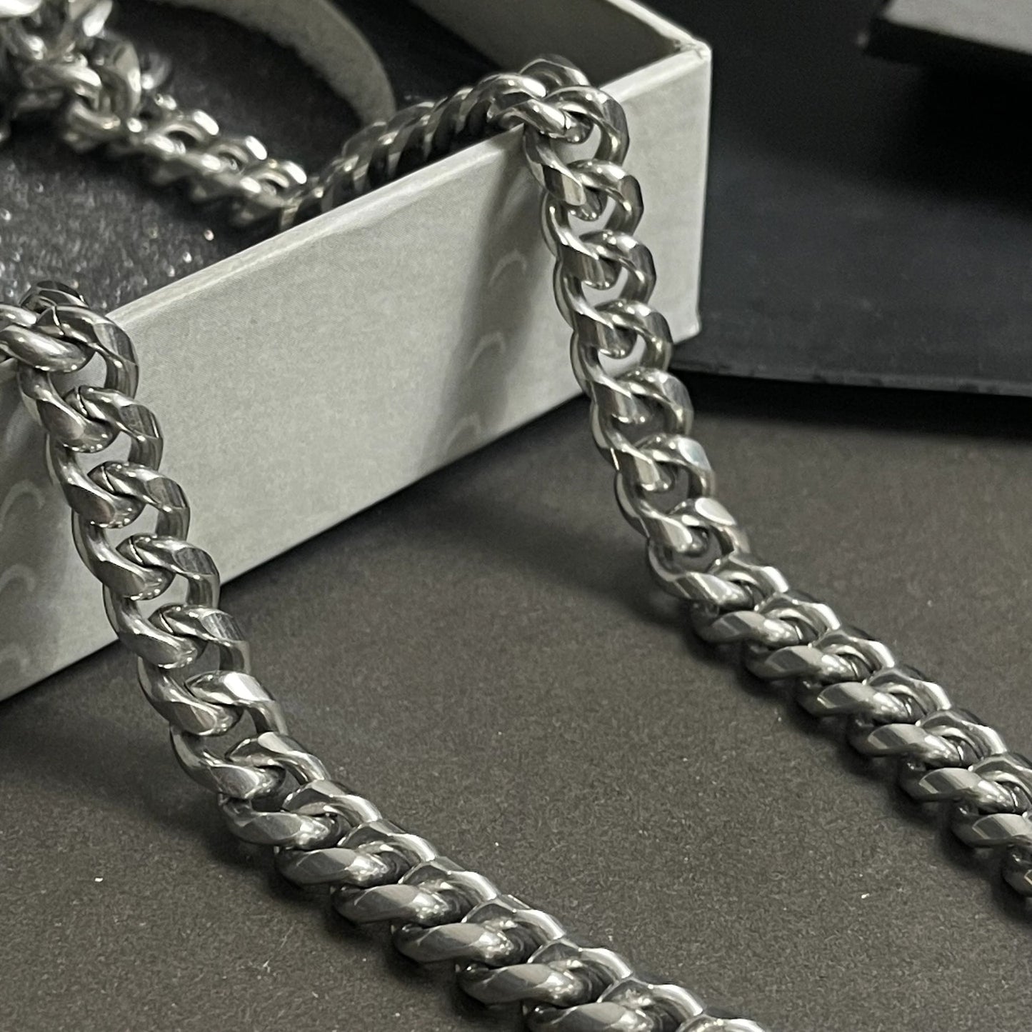 Miami Cuban Stainless Steel Waterproof Chain Necklace For Boys WITH GIFT BOX AND WARRANTY
